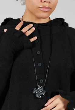 Pluslavie Necklaces^Large Statement Cross Necklace in Silver