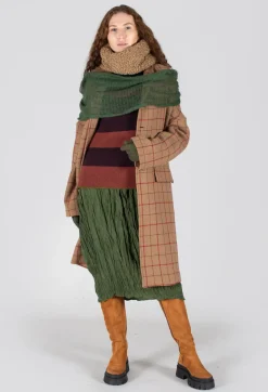 Album Di Famiglia Coats^Large Tartan Wool Coat in Cookie