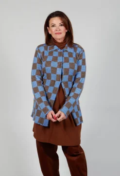 Fringe Jackets^Lauren Knitted Shirt in Blue and Brown
