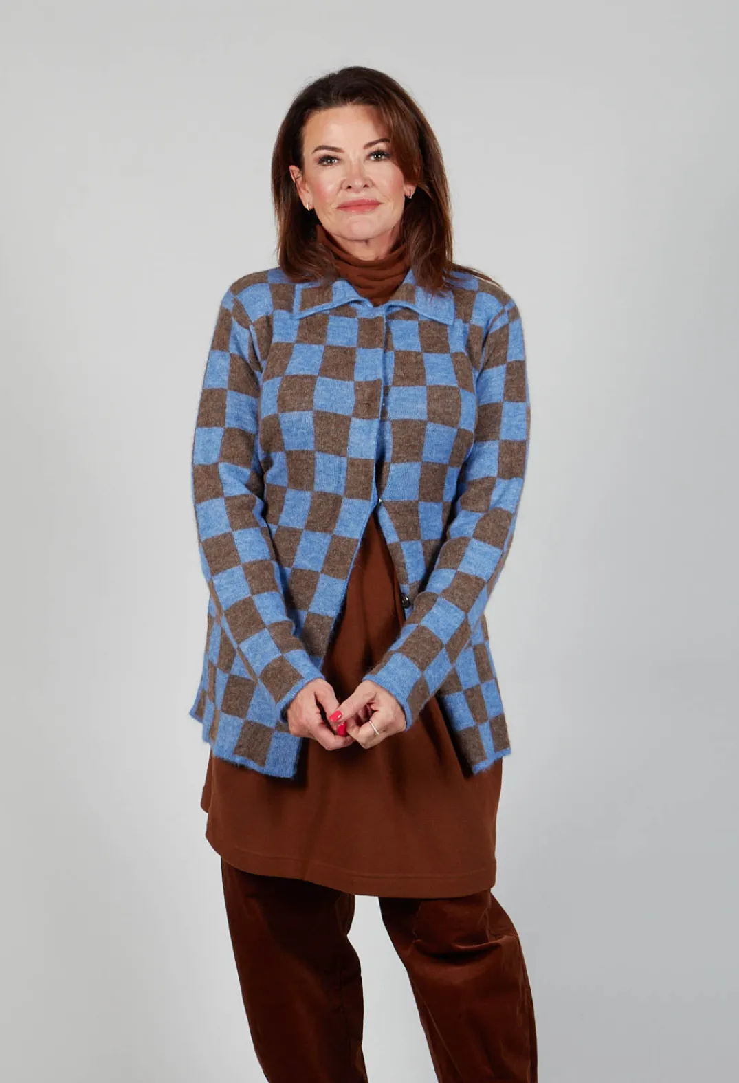 Fringe Jackets^Lauren Knitted Shirt in Blue and Brown