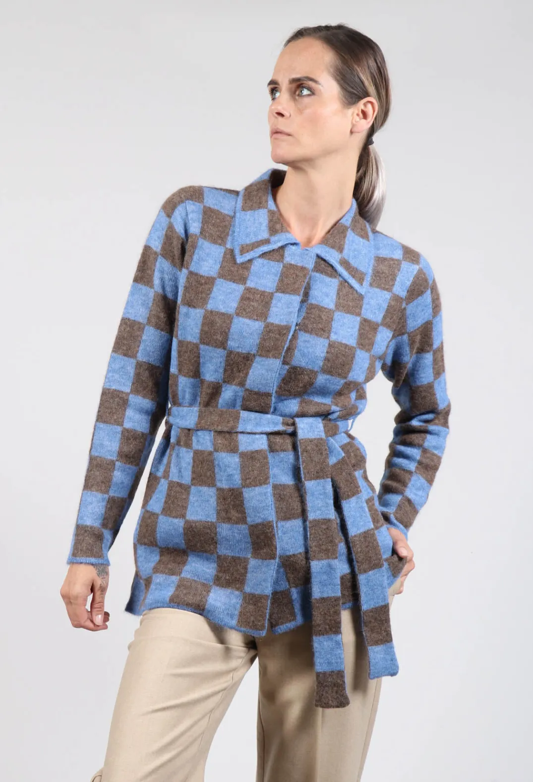 Fringe Jackets^Lauren Knitted Shirt in Blue and Brown