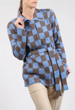 Fringe Jackets^Lauren Knitted Shirt in Blue and Brown