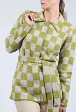 Fringe Jackets^Lauren Knitted Shirt in Green and Beige