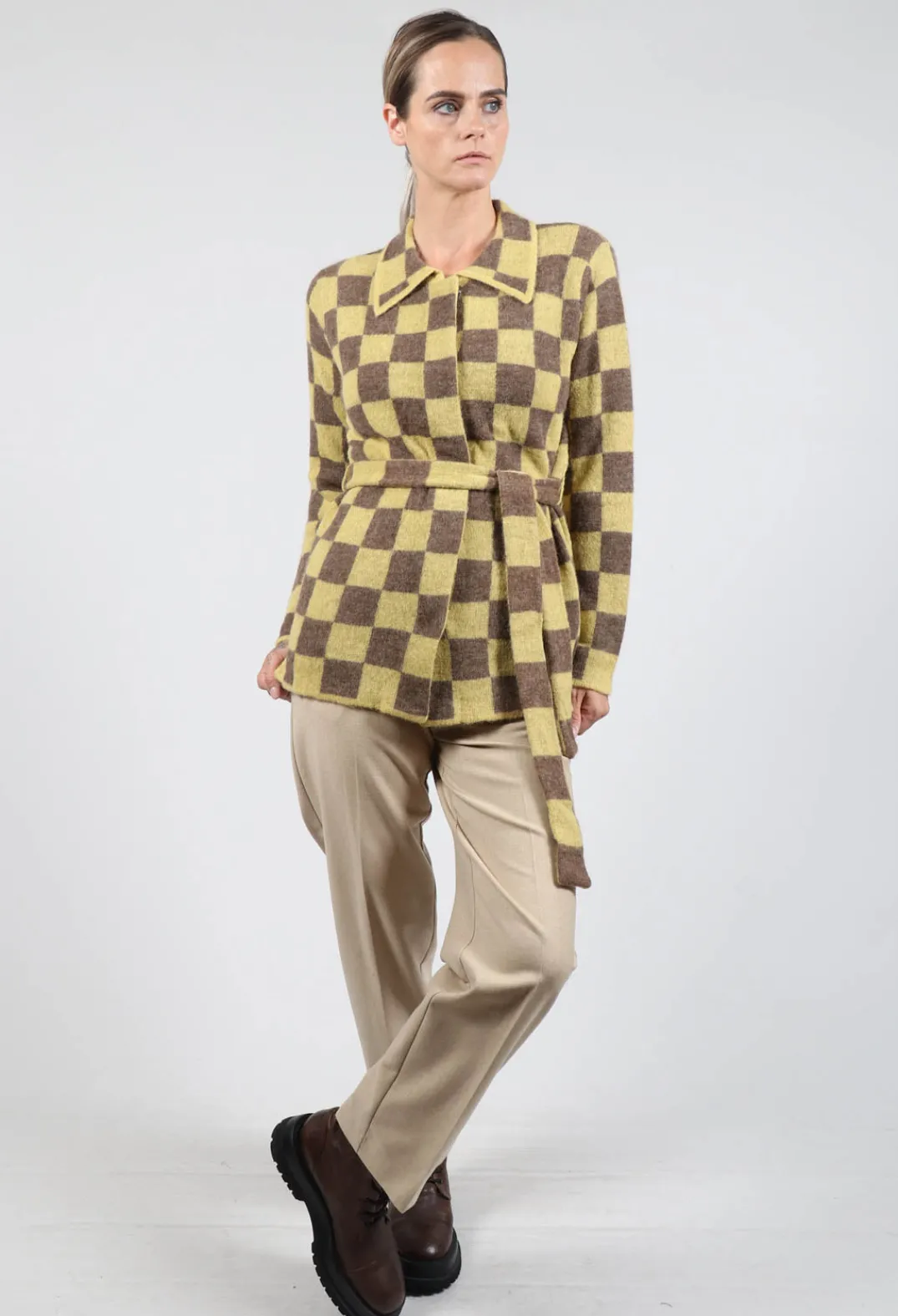 Fringe Jackets^Lauren Knitted Shirt in Yellow and Brown