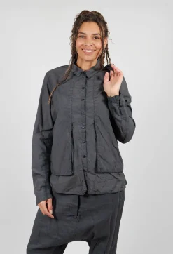 Rundholz Dip Shirts & Blouses^Layered Fabric Shirt in Coal Cloud