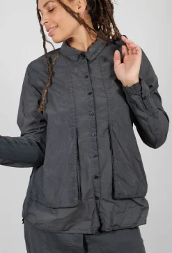 Rundholz Dip Shirts & Blouses^Layered Fabric Shirt in Coal Cloud