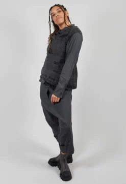 Rundholz Dip Shirts & Blouses^Layered Fabric Shirt in Coal Cloud