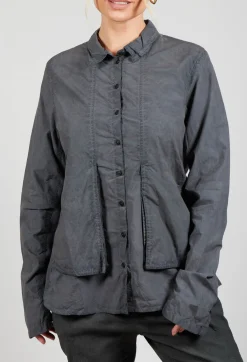 Rundholz Dip Shirts & Blouses^Layered Fabric Shirt in Coal Cloud