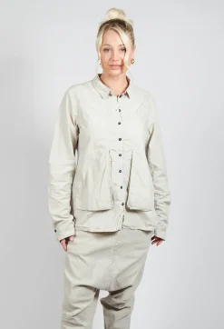 Rundholz Dip Shirts & Blouses^Layered Fabric Shirt in Eraser