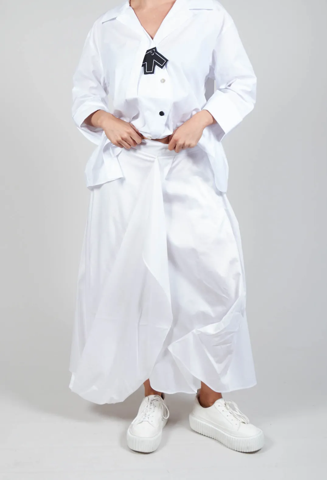 Bize Skirts^Layered Fabric Skirt in White