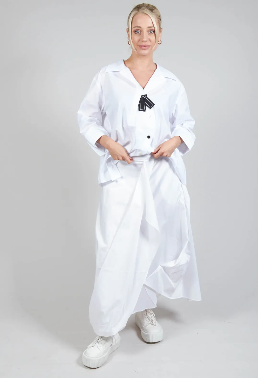 Bize Skirts^Layered Fabric Skirt in White