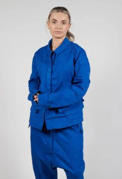 Rundholz Dip Jackets^Layered Lettuce-Edge Detail Jacket in Royal