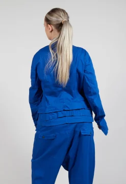 Rundholz Dip Jackets^Layered Lettuce-Edge Detail Jacket in Royal