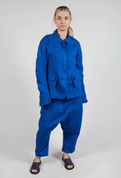Rundholz Dip Jackets^Layered Lettuce-Edge Detail Jacket in Royal