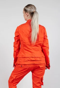Rundholz Dip Jackets^Layered Lettuce-Edge Detail Jacket in Mandarine