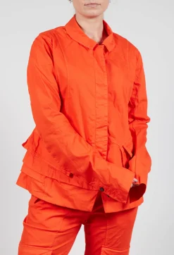 Rundholz Dip Jackets^Layered Lettuce-Edge Detail Jacket in Mandarine
