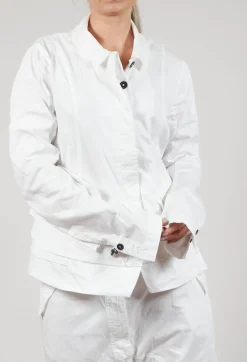 Rundholz Dip Jackets^Layered Lettuce-Edge Detail Jacket in Semi Bleach