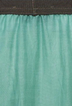 Niù Skirts^Layered Maxi Skirt with Contrast Waistband in Emerald
