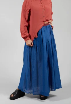 Niù Skirts^Layered Maxi Skirt with Contrast Waistband in Bluette