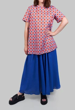 Niù Skirts^Layered Maxi Skirt with Contrast Waistband in Bluette