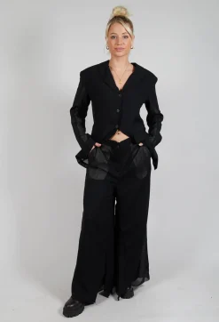 Masnada Trousers^Layered Trousers in Black