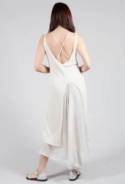 Masnada Dresses^Layered Vest Dress in Chalk