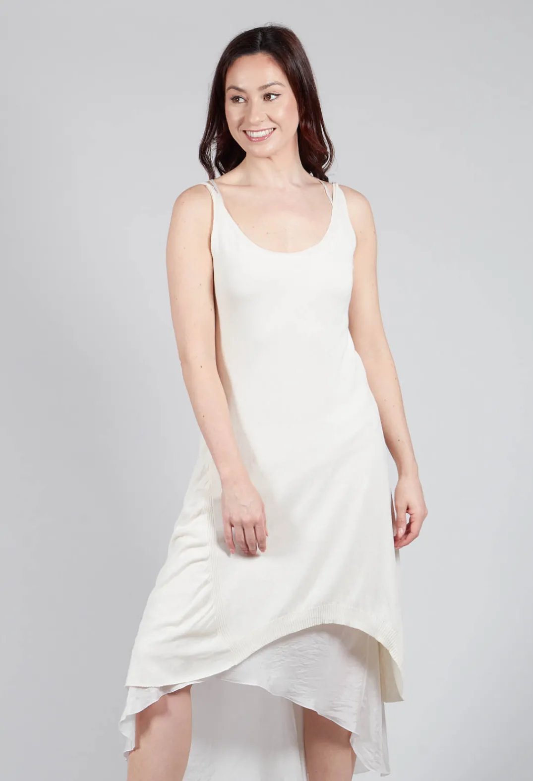 Masnada Dresses^Layered Vest Dress in Chalk