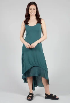 Masnada Dresses^Layered Vest Dress in Petrol