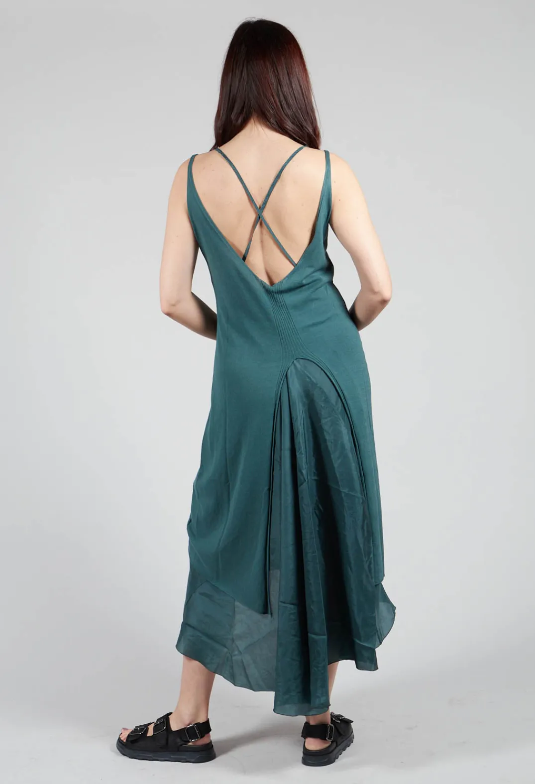 Masnada Dresses^Layered Vest Dress in Petrol