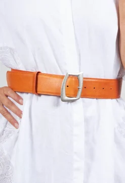 Beatrice B Belts^Leather Belt in Orange