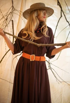 Beatrice B Belts^Leather Belt in Orange