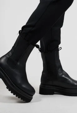 Nostra Santissima Boots^Leather Combat Boots in Black