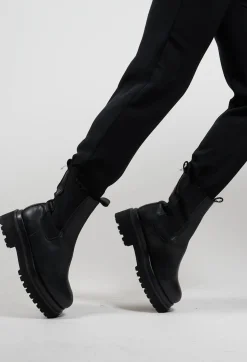 Nostra Santissima Boots^Leather Combat Boots in Black