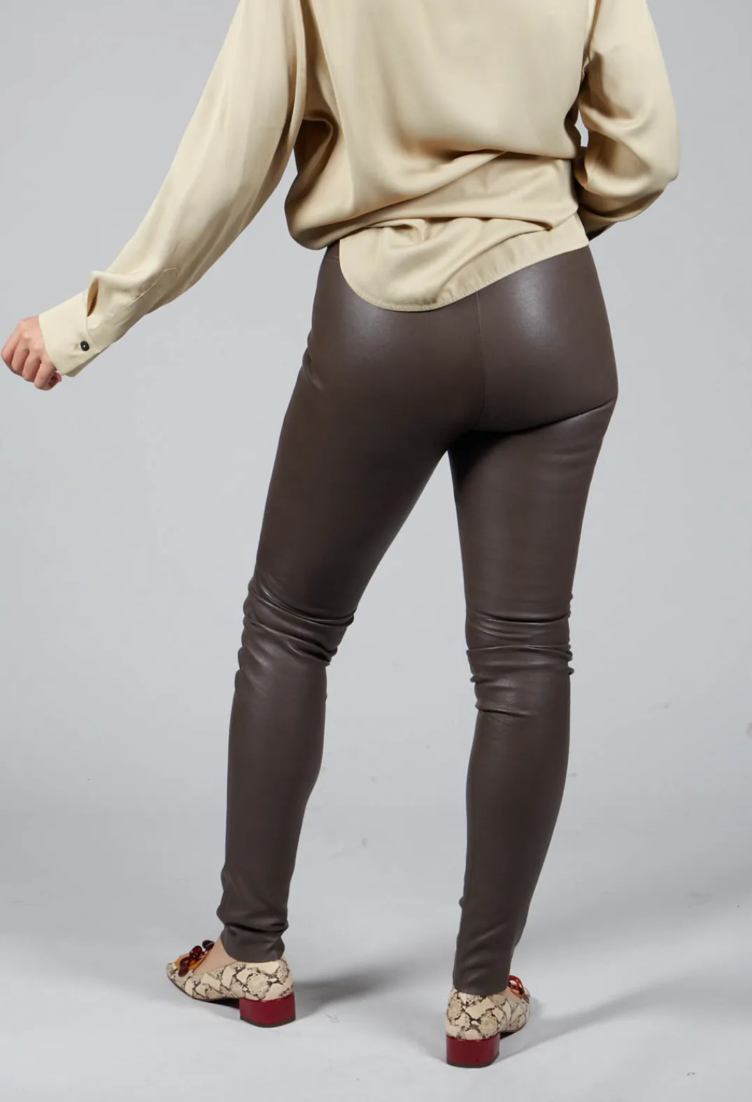 Dom Goor Leggings^Leather Leggings in Volcanic Rock Grey
