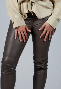 Dom Goor Leggings^Leather Leggings in Volcanic Rock Grey