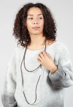 Petra Meiren Necklaces^Leather Look Long Necklace in Brown