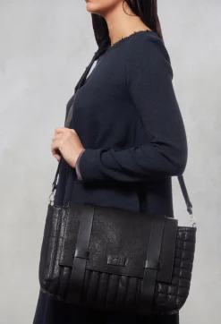 IXOS Bags^Leather Messenger Bag in Black