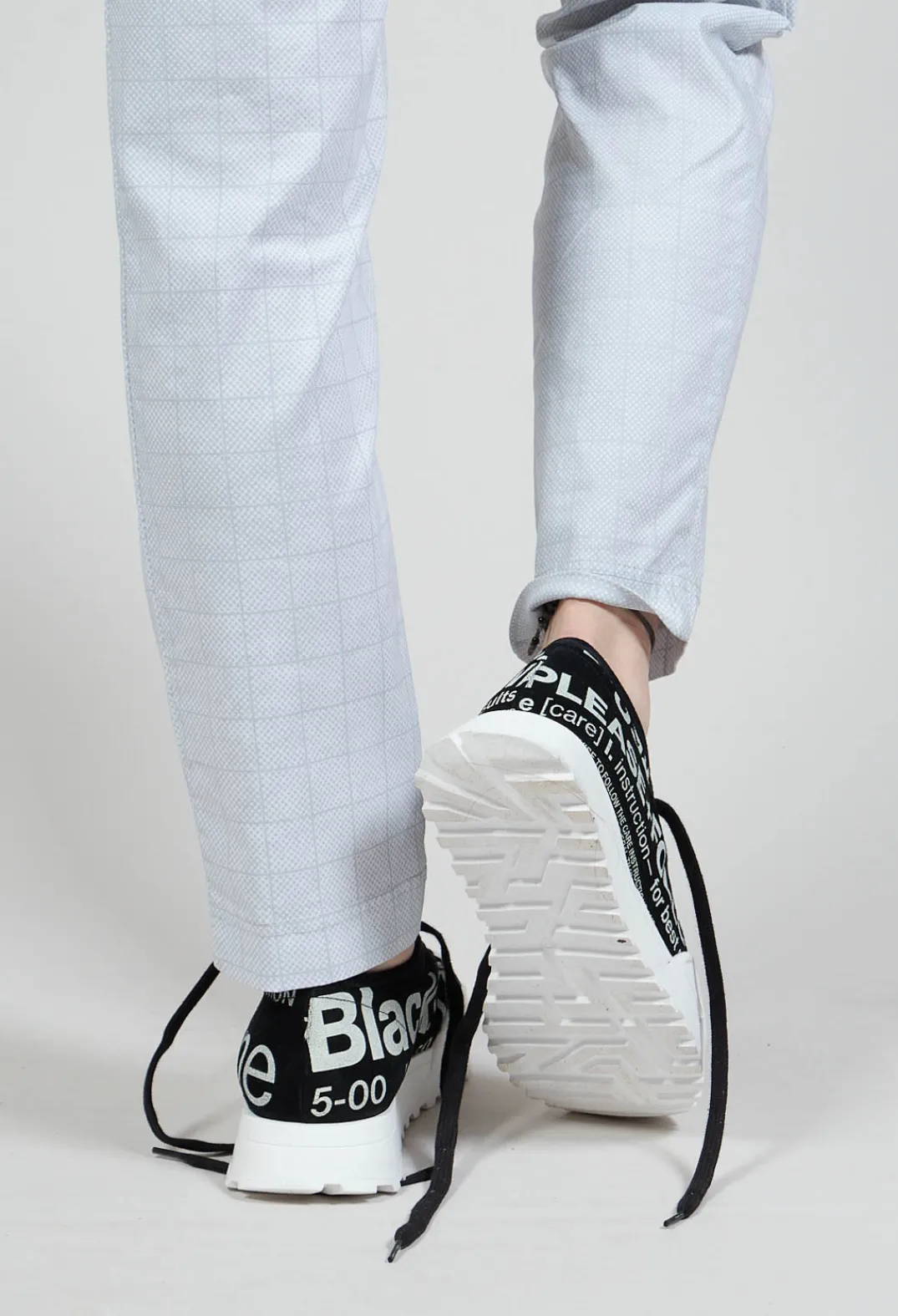 Rundholz Black Label Trainers^Leather Pumps with Lettering Motif in Black Print