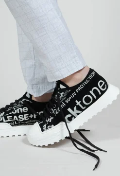Rundholz Black Label Trainers^Leather Pumps with Lettering Motif in Black Print