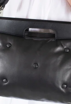 Malloni Bags^Leather Shoulder Bag in Nero