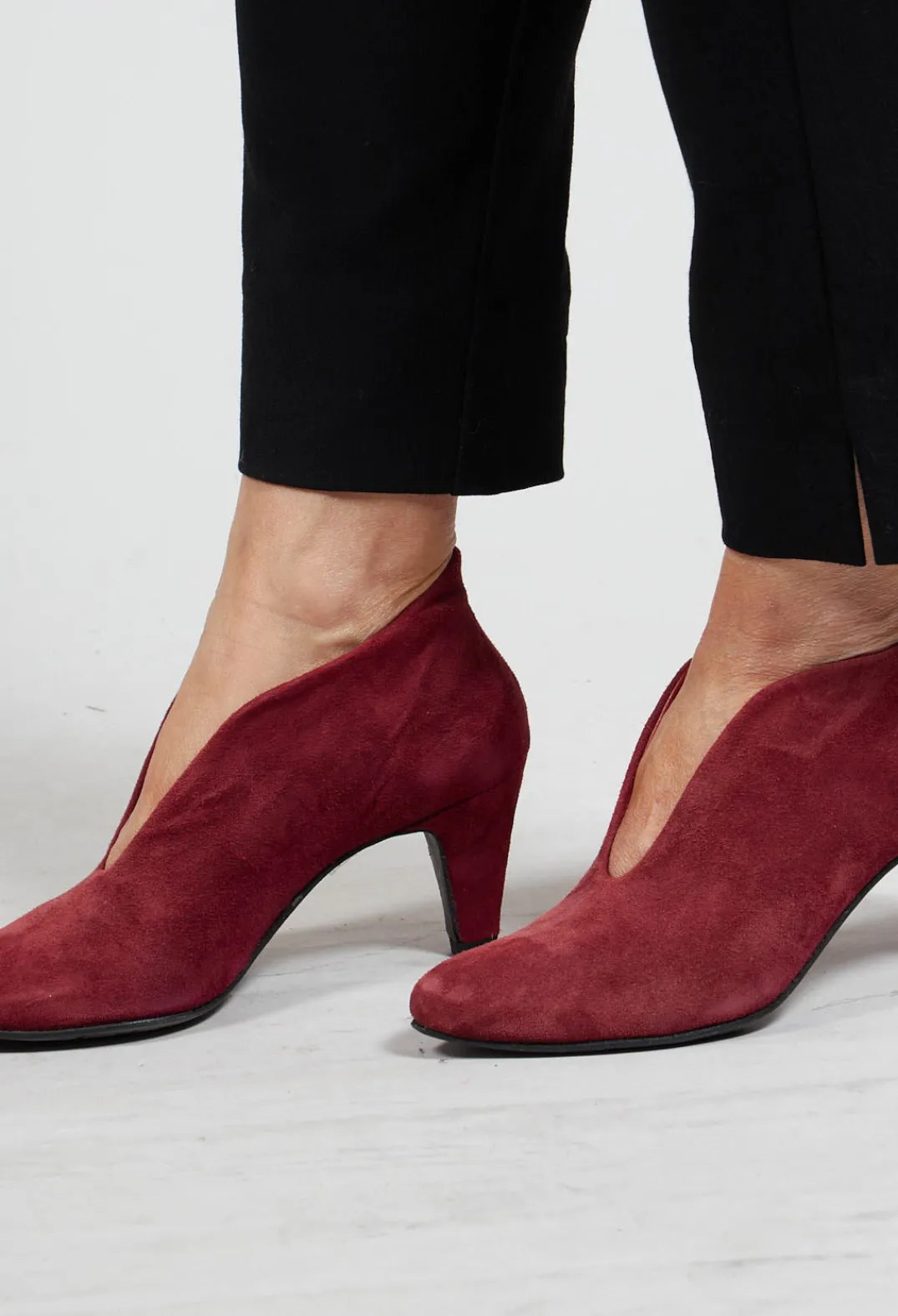 The Last Conspiracy Heels^Lenja Heel in Ruby Goat Suede