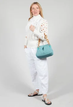 Via Mailbag Bags^Lia Knit Bag in Blue