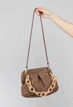 Via Mailbag Bags^Lia Knit Bag in Brown