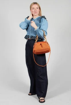 Via Mailbag Bags^Lia Knit Bag in Orange