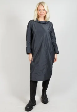 Hindahl u0026 Skudelny Dresses^Light Taffeta Dress with Cowl Neck in Anthra