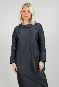 Hindahl u0026 Skudelny Dresses^Light Taffeta Dress with Cowl Neck in Anthra