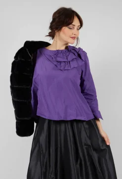 Hindahl u0026 Skudelny Shirts & Blouses^Light Taffeta Shirt with Ruffles in Purple