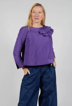 Hindahl u0026 Skudelny Shirts & Blouses^Light Taffeta Shirt with Ruffles in Purple