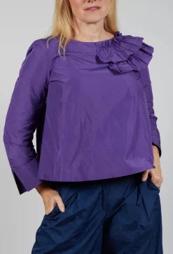Hindahl u0026 Skudelny Shirts & Blouses^Light Taffeta Shirt with Ruffles in Purple