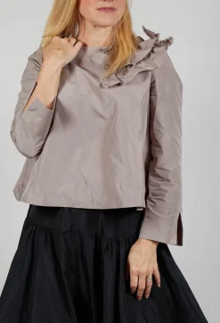 Hindahl u0026 Skudelny Shirts & Blouses^Light Taffeta Shirt with Ruffles in Stone